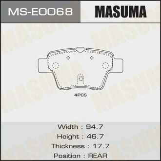 MS-E0068 MASUMA MS-E0068_колодки дисковые передние!\Peugeot 206/207/307,Citroen Xsara/Berlingo/C3/C4 1.4i-2.0HDi 00>