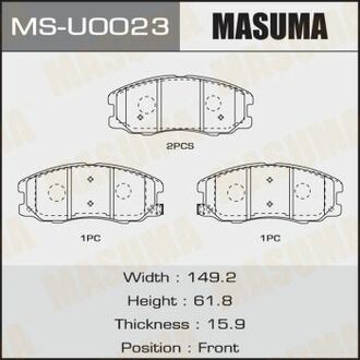 MS-U0023 MASUMA MS-U0023_колодки дисковые п.!\ Opel Antara, Chevrolet Captiva 2.0/2.0CDTi/2.4/3.2 06>