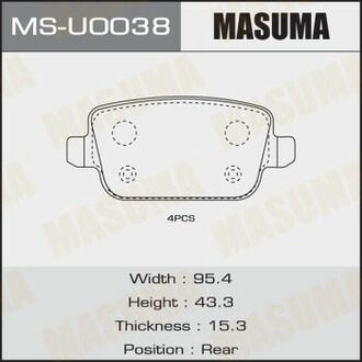 MS-U0038 MASUMA Колодки торм.зад.
