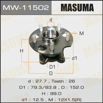 MW11502 MASUMA Подшипник задн.ступ.[ступица]