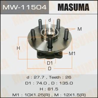 MW-11504 MASUMA MW-11504_ступица колеса задняя!\ Toyota Caldina/Premio/Allion/Vista