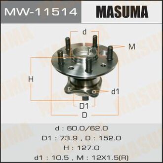 MW-11514 MASUMA MW-11514_к-кт подшипника ступицы задней правой!\ Toyota Camry 2.4/3.0 01>