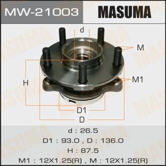 MW-21003 MASUMA MW-21003_к-кт подшипника ступицы передней!\ Infiniti EX35/FX35/FX50 08>