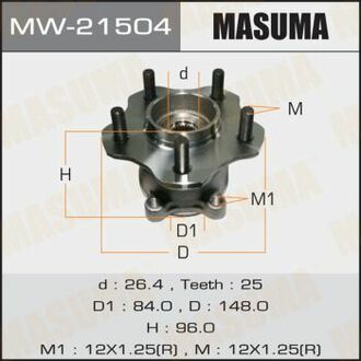 MW-21504 MASUMA MW-21504_к-кт подшипника ступицы задней!\ Nissan Qashqai 07>