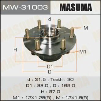 MW31003 MASUMA MW-31003_ступица передняя!\ Mitsubishi L200 2.5TD 06-09