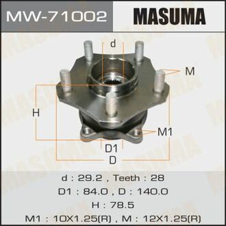 MW-71002 MASUMA MW-71002_ступица в сб.! перед.\ Suzuki Escudo/Grand Vitara 05>