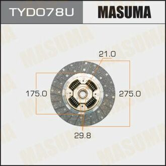 TYD078U MASUMA TYD078U_диск сцепления!\ Toyota Land Cruiser 3.4TD 87-90/4.2D 90-97