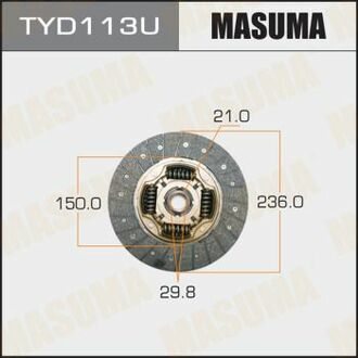 TYD113U MASUMA TYD113U_диск сцепления!\ Toyota 4 Runner 3.0 90-92/Camry 3.0 91-96/Hi-Ace 2.4TD 95>