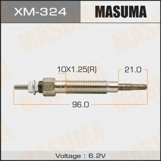 XM324 MASUMA XM-324_свеча накаливания! 6,2V\ Mitsubishi Galant/Pajero/Lancer 1.8D/2.0D/2.5D 86>