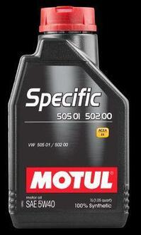101573 MOTUL Масло моторное синтетическое 1 л - SPECIFIC 505.01 5W40 ACEA С3, VW 505.01/502.00/505.00 (СИНТ)