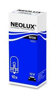 N501 NEOLUX Автолампа Neolux W5W W2,1x9,5d 5 W прозрачная n501