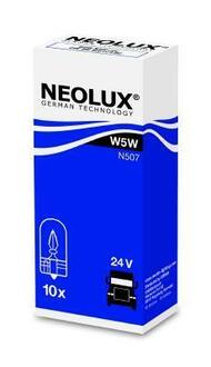 N507 NEOLUX Автолампа Neolux W5W W2,1x9,5d 5 W прозрачная n507