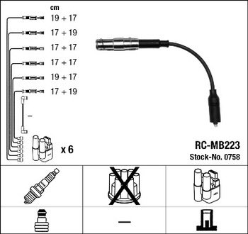 0758 NGK Провода зажигания (к-т) RC-MB223