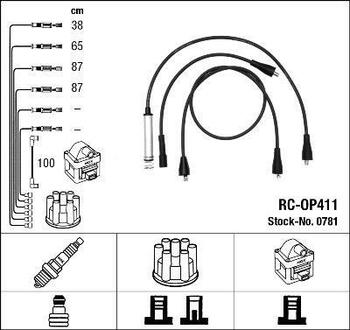 0781 NGK Высоковольтные провода NGK RC-OP411 (0781) OPEL Omega B 2.0i 94- к-т проводов