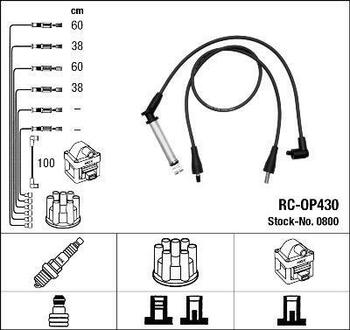 0800 NGK Высоковольтные провода NGK RC-OP430 (0800) OPEL Omega A 1.8-2.0i -94 к-т проводов