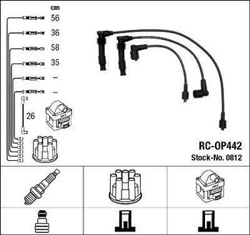0812 NGK Провода зажигания (к-т) RC-OP442