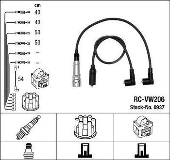 0937 NGK Провода зажигания (к-т) RC-VW206