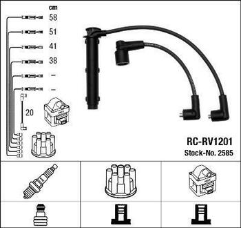 2585 NGK Высоковольтные провода NGK RC-RV1201 (2585) LANDROVER Freelander 1.8i 98- к-т проводов