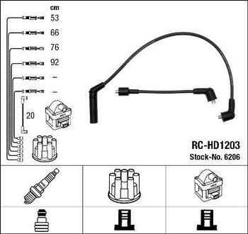 6206 NGK Провода зажигания (к-т) RC-HD1203