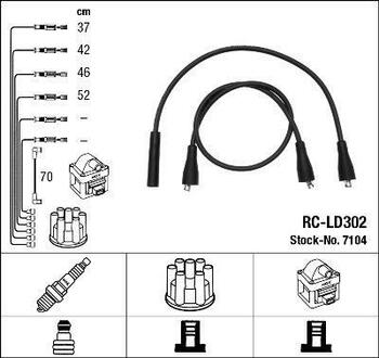 7104 NGK Высоковольтные провода NGK RC-LD302 (7104) LADA Samara 1.5i к-т проводов