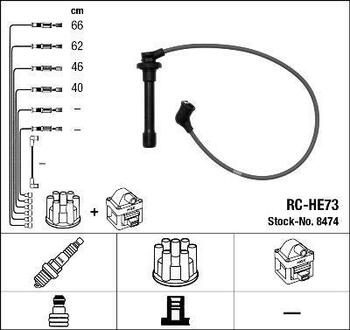 8474 NGK Провода зажигания (к-т) RC-HE73