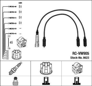 8623 NGK Провода зажигания (к-т) RC-VW905