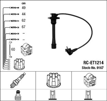 9167 NGK Провода зажигания (к-т) RC-ET1214