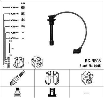9405 NGK Провода зажигания (к-т) RC-NE08