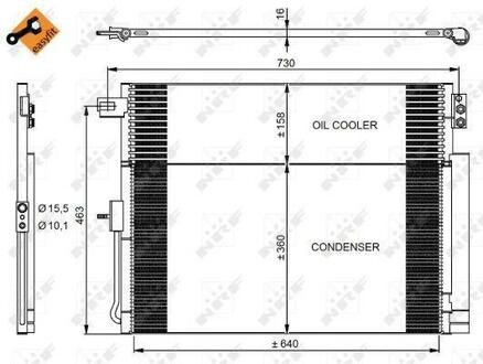 350038 NRF Радиатор кондиционера с осушителем