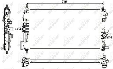 53129 NRF Радиатор системы охлаждения OPEL Astra 1.7D 10-