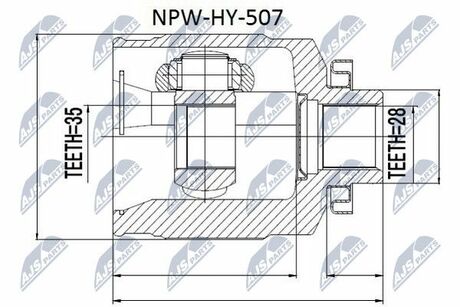 NPW-HY-507 NTY ШРУС внутр. к-кт Hyundai Santa FE 2.2CRDI 05- левый