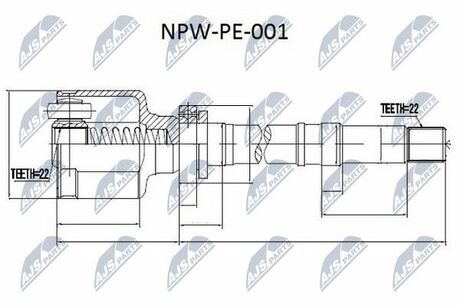 NPW-PE-001 NTY ШРУС внутр. к-кт Peugeot 206 1.1,1.4 98- правый