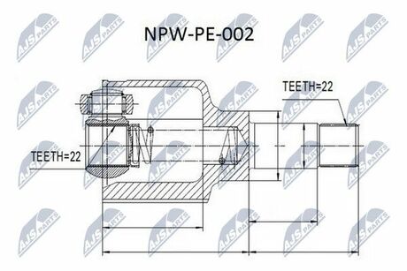 NPW-PE-002 NTY ШРУС внутр. к-кт Peugeot 206 1.1,1.4 98- левый