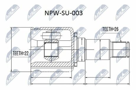 NPW-SU-003 NTY ШРУС внутр. к-кт Suzuki Grand Vitara JB416/420/627 05- правый