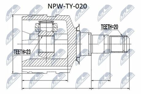 NPW-TY-020 NTY ШРУС внутр. к-кт Toyota Avensis 1.6,1.8,2.0 97-03, 1.6 03-, Auris 1.4D-4D,1.6,1.8 06-, Corolla 1.4D-