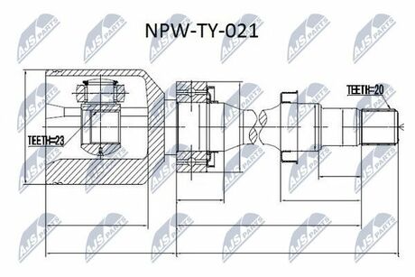 NPW-TY-021 NTY ШРУС внутр. к-кт Toyota Avensis 1.6/2.0i 97-03 правый