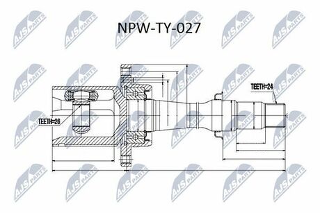 NPW-TY-027 NTY ШРУС внутр. к-кт Toyota Avensis 2.0, 2.0D-4D 03-06, Camry ACV30 USA 2.4 01-06 правый