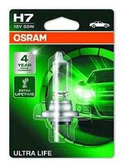64210ULT01B OSRAM Автолампа Osram Ultra Life H7 PX26d 55 W прозрачная 64210ult01b