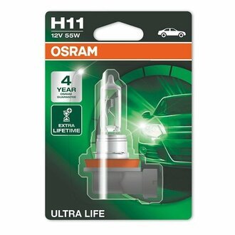 64211ULT01B OSRAM Автолампа Osram 64211ULT01B Ultra Life H11 PGJ19-2 55 W прозрачная