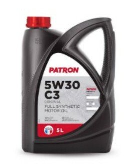 5W30 C3 5L ORIGINAL PATRON Масло моторное синтетическое 5л-для легковых автомобилей ACEA C2/C3, API SN/CF, BMW LL-04, GM dexos2, MB 229.51/229.52, VW 502.00/505.00/505.01