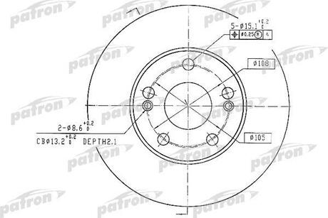 PBD1036 PATRON Диск тормозной передн RENAULT: SAFRANE I 92-96, SAFRANE II 96-00