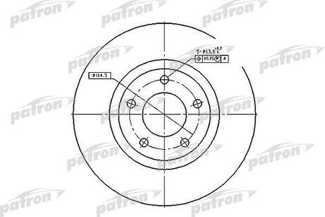 PBD4385 PATRON Диск тормозной передн MAZDA: 3 03-, 3 седан 04-, 5 05-
