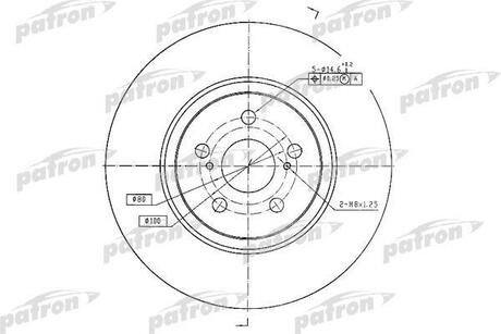 PBD4415 PATRON Диск тормозной передн TOYOTA:AVENSIS 09.03-,AVENSIS седан 09.03-,AVENSIS универсал 09.03-,COROLLA Verso 04.04-