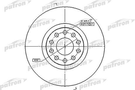 PBD7728 PATRON Диск тормозной передн AUDI: A6 94-97, A6 Avant 94-97, A8 94-02