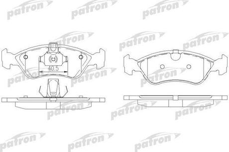 PBP1067 PATRON Колодки тормозные дисковые передн OPEL Astra F 91-