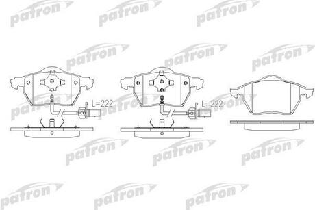 PBP1495 PATRON Колодки тормозные дисковые передн VOLVO: C70 кабрио 98-05, C70 купе 97-02, S70 97-00, V70 I универсал 97-00