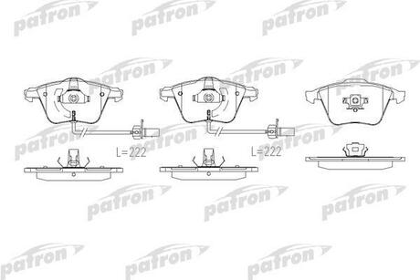 PBP1629 PATRON Колодки тормозные дисковые передн AUDI: A4 01-04, A4 04-, A4 Avant 01-04, A4 Avant 04-, A6 04-, A6 Allroad 06-, A6 Avant 05-, A8 02-