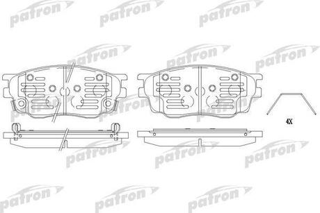 PBP1707 PATRON Колодки тормозные дисковые передн MAZDA: 6 02-, 6 Hatchback 02-
