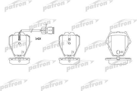 PBP1710 PATRON Колодки тормозные дисковые передн AUDI: A6 99-05, A6 Avant 99-05, A8 96-02