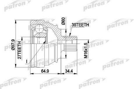 PCV1230 PATRON ШРУС наружн к-кт 38x60.2x27 VW: TRANSPORTER Т4 7.94-
